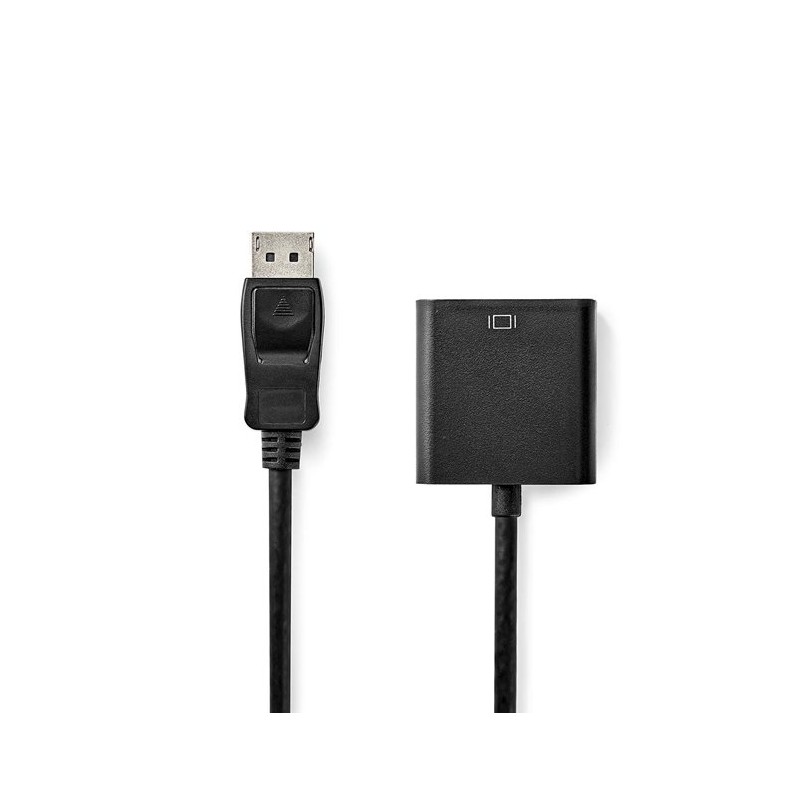 Nedis CCGB37351BK02- VGA kabel| DisplayPort Zástrčka - VGA Zásuvka | 0,2 m | Černá barva