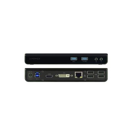 2-Power USB 3.0 Dokovací stanice Dual Display (1xDVI 1xHDMI 1x RJ45 2 xUSB 3.0 4xUSB 2.0 2xaudio)