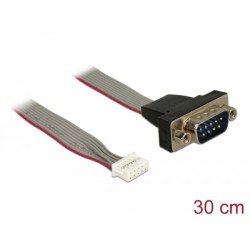 Delock Cable serial pin header female 1 x DB9 male 2 mm pitch layout: twisted