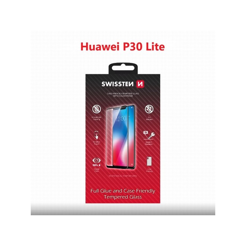 Swissten ochranné Sklo Case Friendly Huawei P30 Lite černé