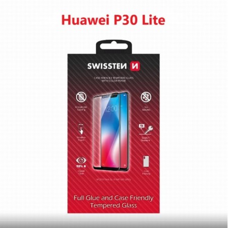 Swissten ochranné Sklo Case Friendly Huawei P30 Lite černé