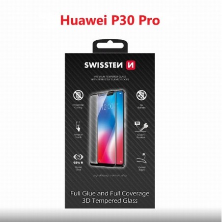 Swissten ochranné Sklo Ultra Durable 3D Huawei P30 pro černé