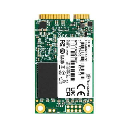 TRANSCEND MSA372I 64GB Industrial SSD disk mSATA, SATA III (MLC), 550MB/s R, 450MB/s W
