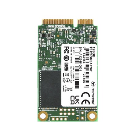 TRANSCEND MSA470T 128GB Industrial 3K P/E SSD disk mSATA, SATA III 6Gb/s (3D TLC), 560MB/s R, 520MB/s W