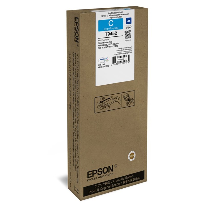 EPSON Ink bar WF-C5xxx Series Ink Cartridge XL Cyan 38,1 ml, BAR 5000 stran