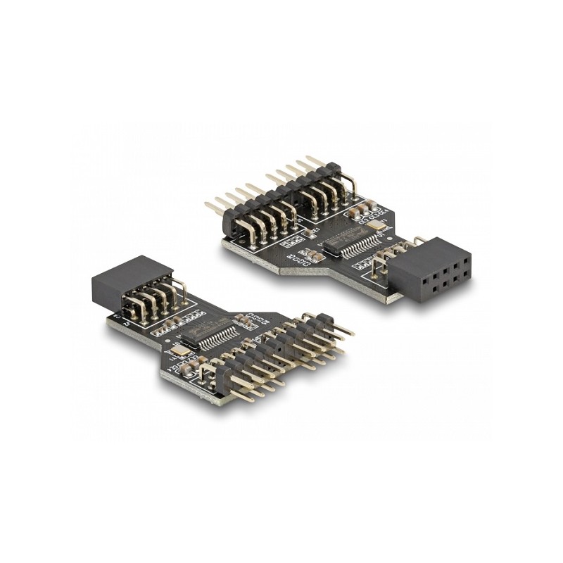 Delock Hub USB 2.0 z devítipinového zásuvkového konektoru Pin Header na 2 x 9 pinové zástrčkové konektory Pin Header