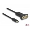 Delock Adaptér z rozhraní USB Type-C na 1 x 9 pinový zástrčkový konektor sériového rozhraní RS-232 D-Sub s maticemi 2 m