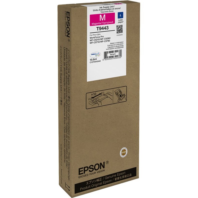 EPSON ink bar WF-C5xxx Series Ink Cartridge L Magenta 19,9 ml, BAR 3000 stran