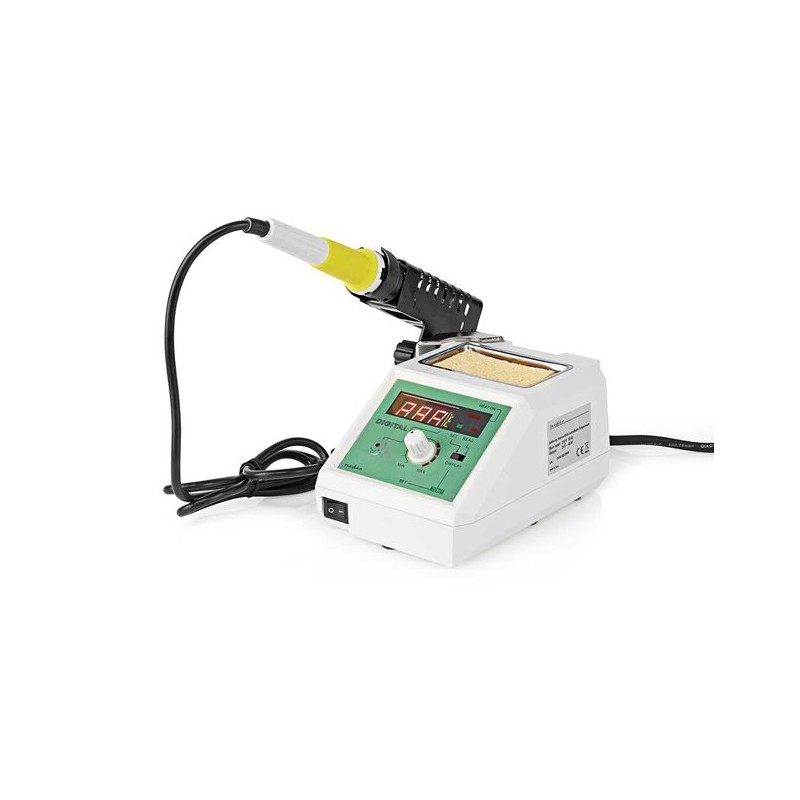 Nedis SOIR48DI - Pájecí stanice digitální 160 - 480 °C | 48 W | 1.20 m | Bílá