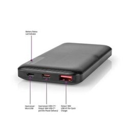 Nedis UPBKPD20000BK - Powerbanka | 20000 mAh | Výstup 1x USB-A / 1x USB-C | Vstup 1x Micro USB / 1x USB-C | PD2.0 18W