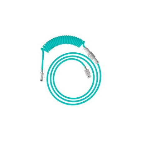 HyperX USB-C spirálový kabel světle zeleno-bílý