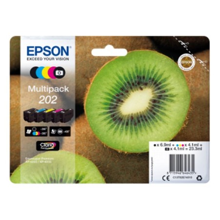 EPSON ink Multipack "Kiwi" 5-colours 202 Claria Premium Ink, ČB 250, BAR 300, FOTO 400 stran