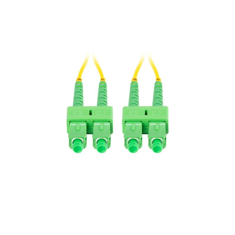 LANBERG optický patch cord SM SC/APC-SC/APC duplex 15m LSZH G657A1 průměr 3mm, barva žlutá