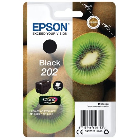 EPSON ink čer Singlepack "Kiwi" Black 202 Claria Premium Ink 6,9 ml, 250 stran