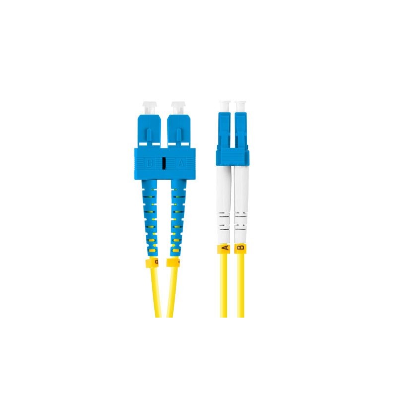 LANBERG optický patch cord SM SC/UPC-LC/UPC duplex 1m LSZH G657A1 průměr 3mm, barva žlutá