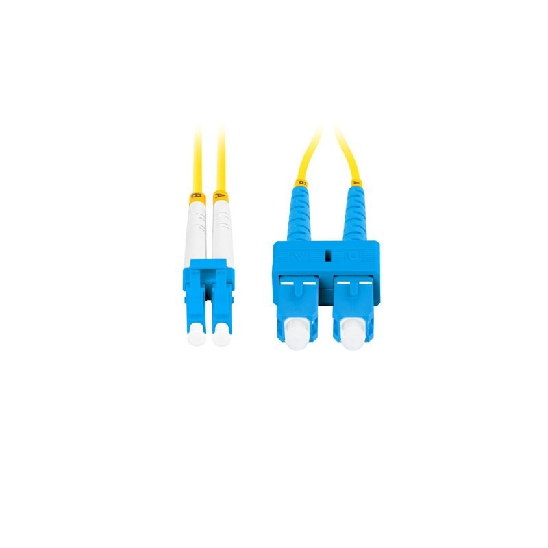 LANBERG optický patch cord SM SC/UPC-LC/UPC duplex 2m LSZH G657A1 průměr 3mm, barva žlutá
