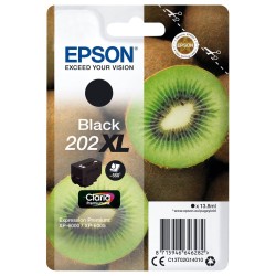 EPSON ink čer Singlepack "Kiwi" Black 202XL Claria Premium Ink 13,8 ml, ČB 550 stran