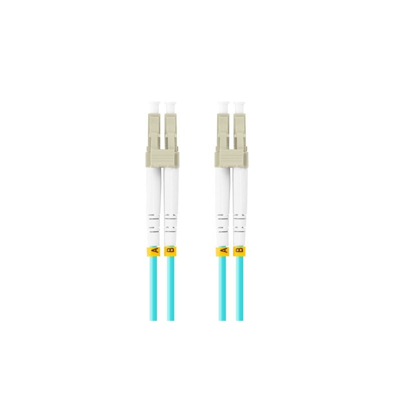 LANBERG optický patch cord MM LC/UPC-LC/UPC duplex 2m LSZH OM3 50/125 průměr 3mm, barva cyan