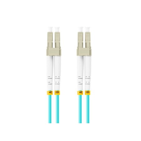 LANBERG optický patch cord MM LC/UPC-LC/UPC duplex 2m LSZH OM3 50/125 průměr 3mm, barva cyan