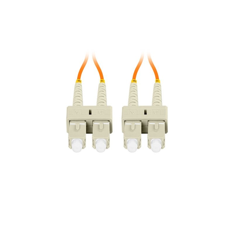 LANBERG optický patch cord MM SC/UPC-SC/UPC duplex 2m LSZH OM2 50/125 průměr 3mm, barva oranžová