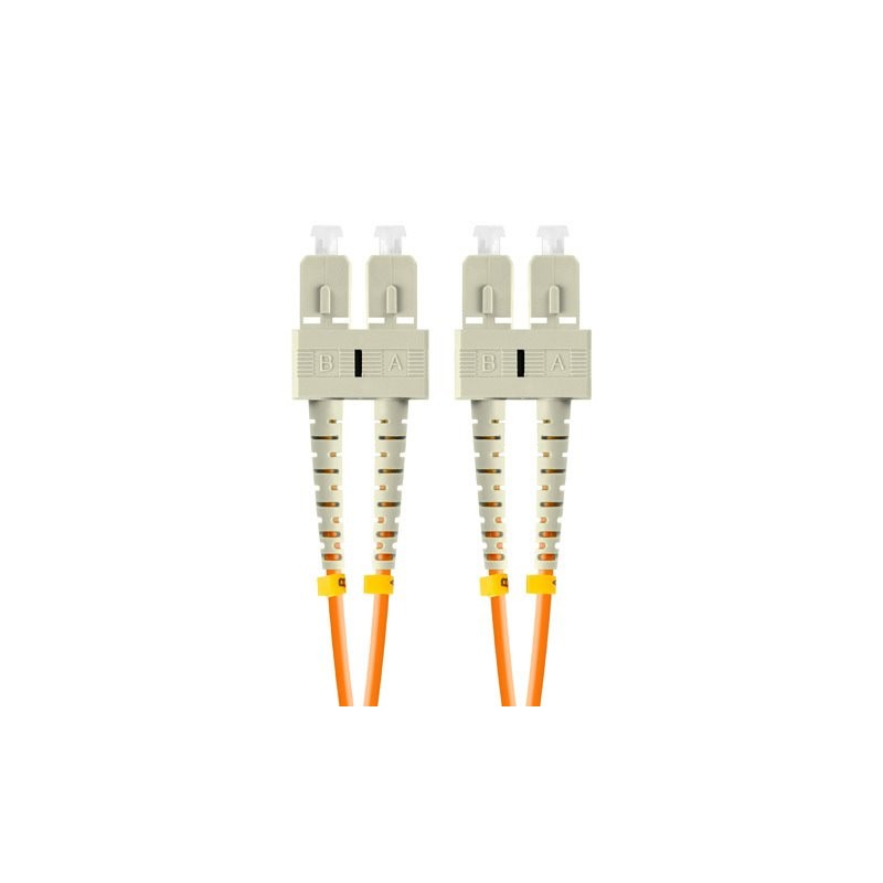 LANBERG optický patch cord MM SC/UPC-SC/UPC duplex 5m LSZH OM2 50/125 průměr 3mm, barva oranžová