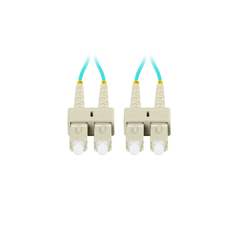 LANBERG optický patch cord MM SC/UPC-SC/UPC duplex 5m LSZH OM3 50/125 průměr 3mm, barva cyan