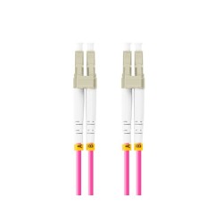 LANBERG optický patch cord MM LC/UPC-LC/UPC duplex 10m LSZH OM4 50/125 průměr 3mm, barva magenta