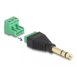 Delock Adaptér Stereo jack samec 6,35 mm svorkovnice 3 pin 2-části