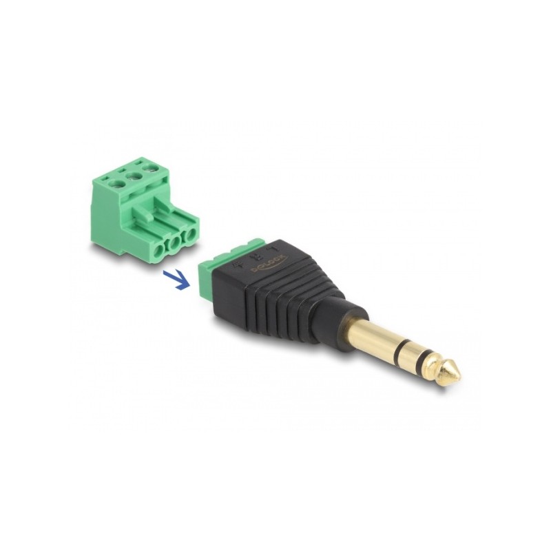 Delock Adaptér Stereo jack samec 6,35 mm svorkovnice 3 pin 2-části