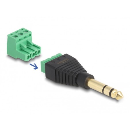 Delock Adaptér Stereo jack samec 6,35 mm svorkovnice 3 pin 2-části