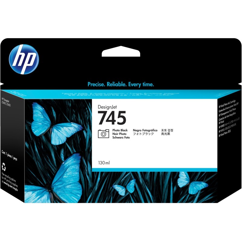 HP 745 inkoustová náplň foto. černá, F9J98A