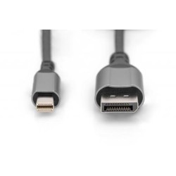 Digitus 8K@60Hz, mini DP to DP DP 1.4 Alu housing Black 2m