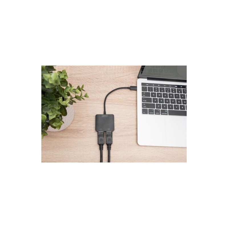 DIGITUS USB-C - 2x DP MST Video Hub DP 1.4, 4K/60Hz