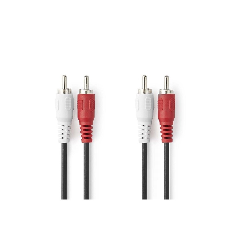 Nedis CAGL24200BK100 - Stereo Audio Kabel | 2x RCA Zástrčka - 2x RCA Zástrčka | 10 m | Černá