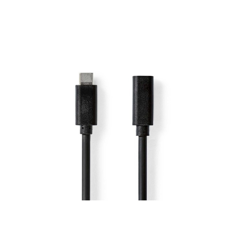 Nedis CCGL64010BK20 - USB 3.2 Gen 1 Kabel | USB-C Zástrčka - USB-C Zásuvka | 2 m | Černá