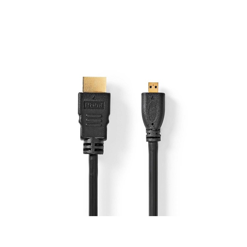 Nedis CVGL34700BK15 - Kabel High Speed HDMI s Ethernetem | Konektor HDMI - Konektor Micro HDMI | 1,5 m | Černá