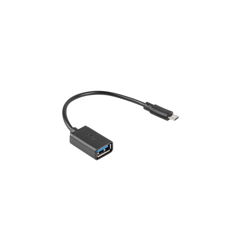 LANBERG USB Micro (M) 2.0 na USB-A(F) adaptér kabel 15CM černý OTG