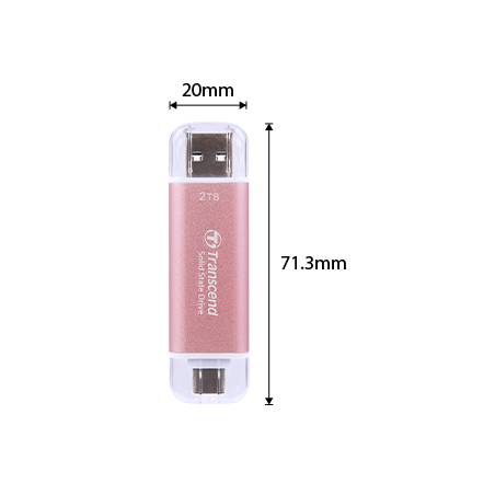 Transcend ESD310P 512GB, External SSD, USB 10Gbps, Type C/A