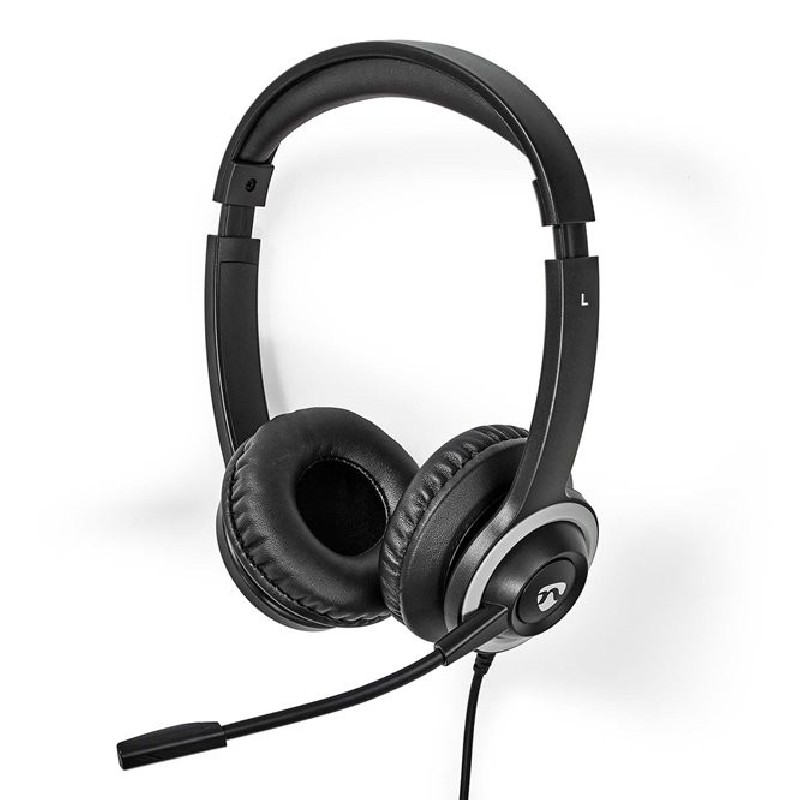 Nedis CHSTU310BK - PC sluchátka| Na Uši | Stereo | USB Typ-C / USB-A | Sklopnou Mikrofon | Černá