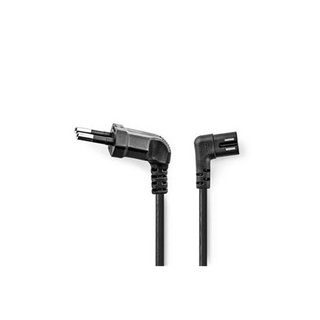 Nedis CEGL11055BK20 - Napájecí Kabel | Euro Zástrčka - IEC-320-C7 | 2 m | Úhlový | Úhlový Levý | Černá