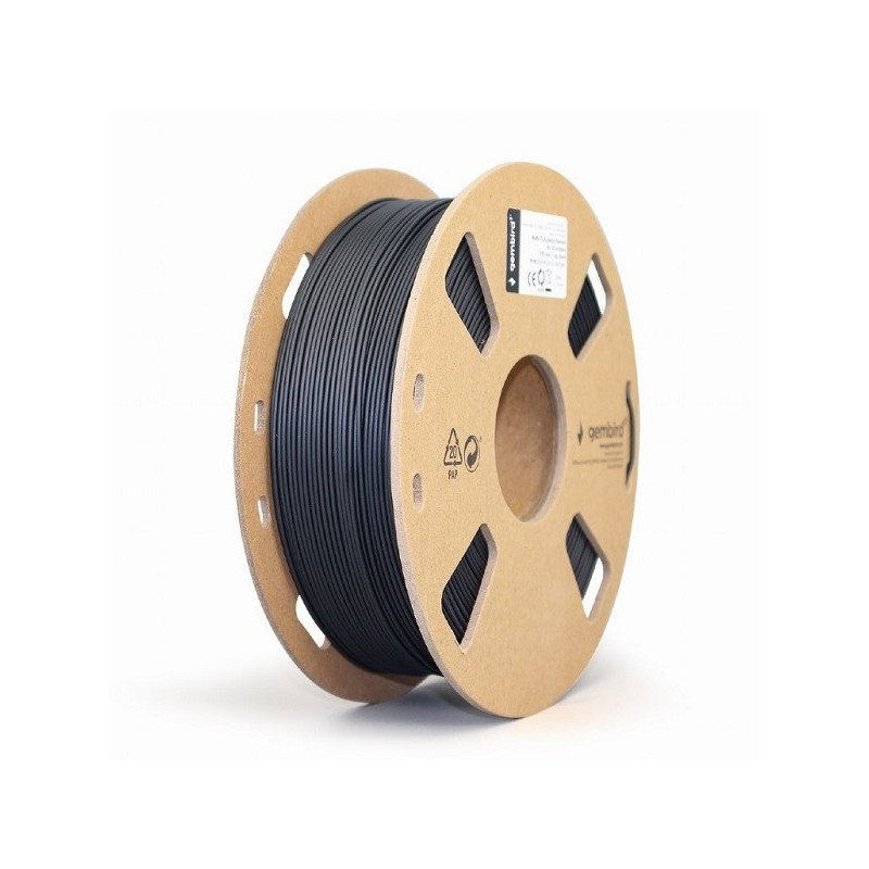 Gembird Tisková struna (filament), PLA MATTE, 1,75mm, 1kg, černá