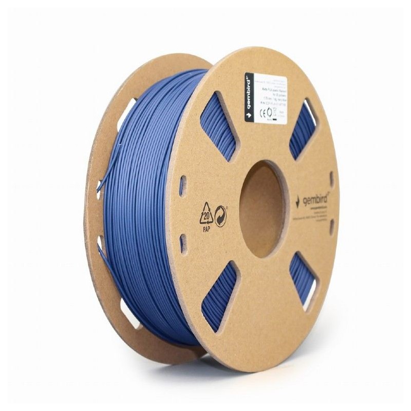 Gembird Tisková struna (filament), PLA MATTE, 1,75mm, 1kg, modrá