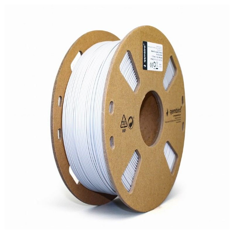 Gembird Tisková struna (filament), PLA MATTE, 1,75mm, 1kg, šedá