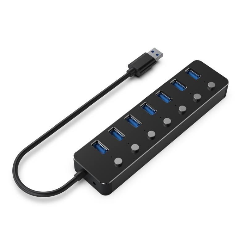 Gembird USB hub 7-port USB 3.1 (Gen 1) hub s vypínači