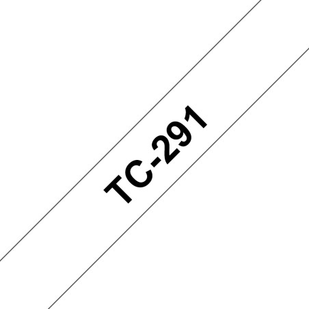 Brother originální páska do tiskárny štítků, Brother, TC-291, černý tisk/bílý podklad, laminovaná, 7.7m, 9mm
