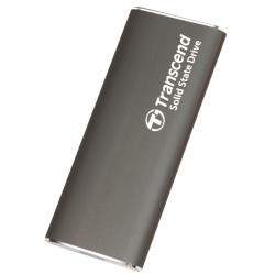 Transcend ESD265C 1TB, USB 10Gbps Type C, Externí SSD disk (3D NAND flash), kompaktní rozměry, šedý