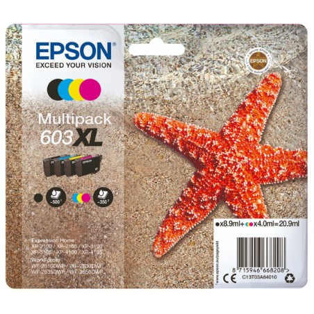EPSON ink Multipack "Hvězdice" 4-colours 603XL Ink, ČB 500, BAR 350 stran