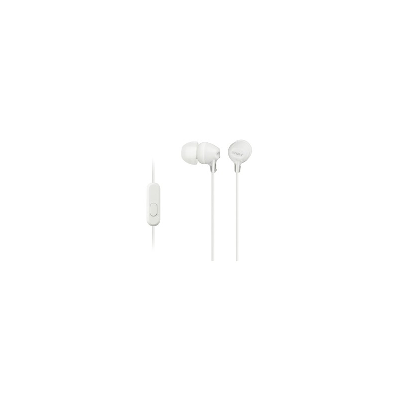 SONY sluchátka MDR-EX15AP, handsfree, bílé