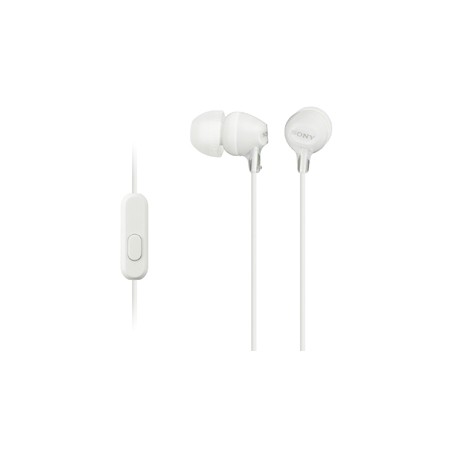SONY sluchátka MDR-EX15AP, handsfree, bílé