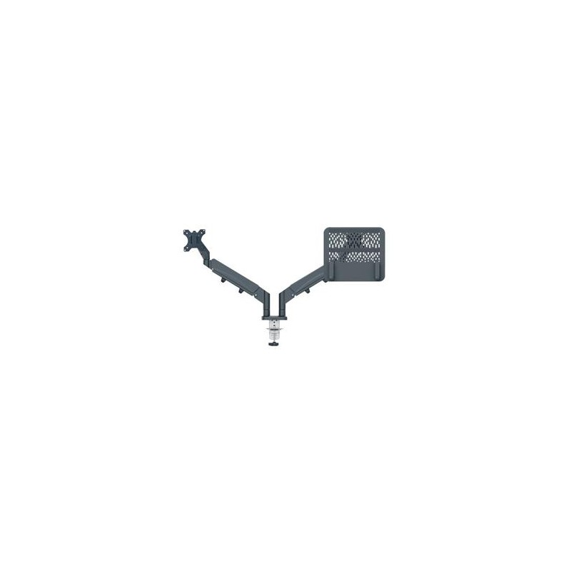 LEITZ Duální prostorově úsporné rameno pro monitor a laptop ERGO tmv. šedé